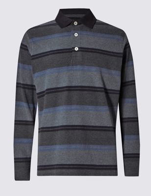 Slim Fit Pure Cotton Striped Rugby Top